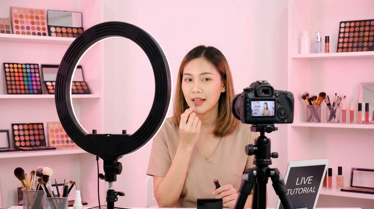 换脸视频直播：美妆达人在线教学